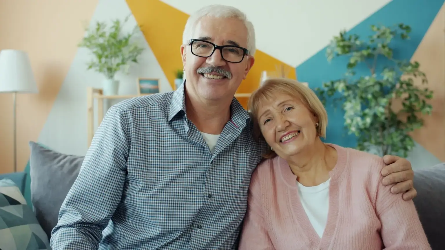 Mature couple by a window