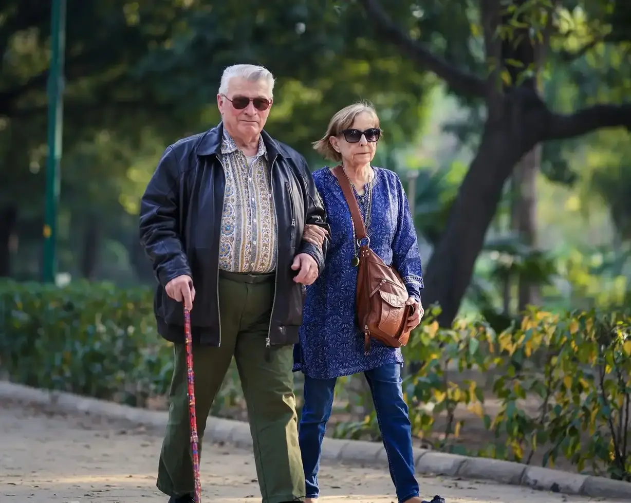 Mature adult on an outdoor walk